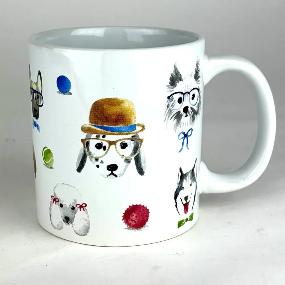 Whimsical Dog with Glasses Sur La Table Mug